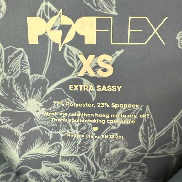 NWT PopFlex Crisscross Hourglass Leggings Women's Size XS Blue Floral High Rise - Picture 7 of 9